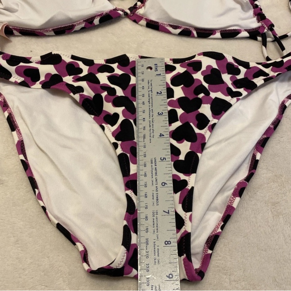 Victoria's Secret Black and Purple Heart Bandeau Bikini - Picture 15 of 16